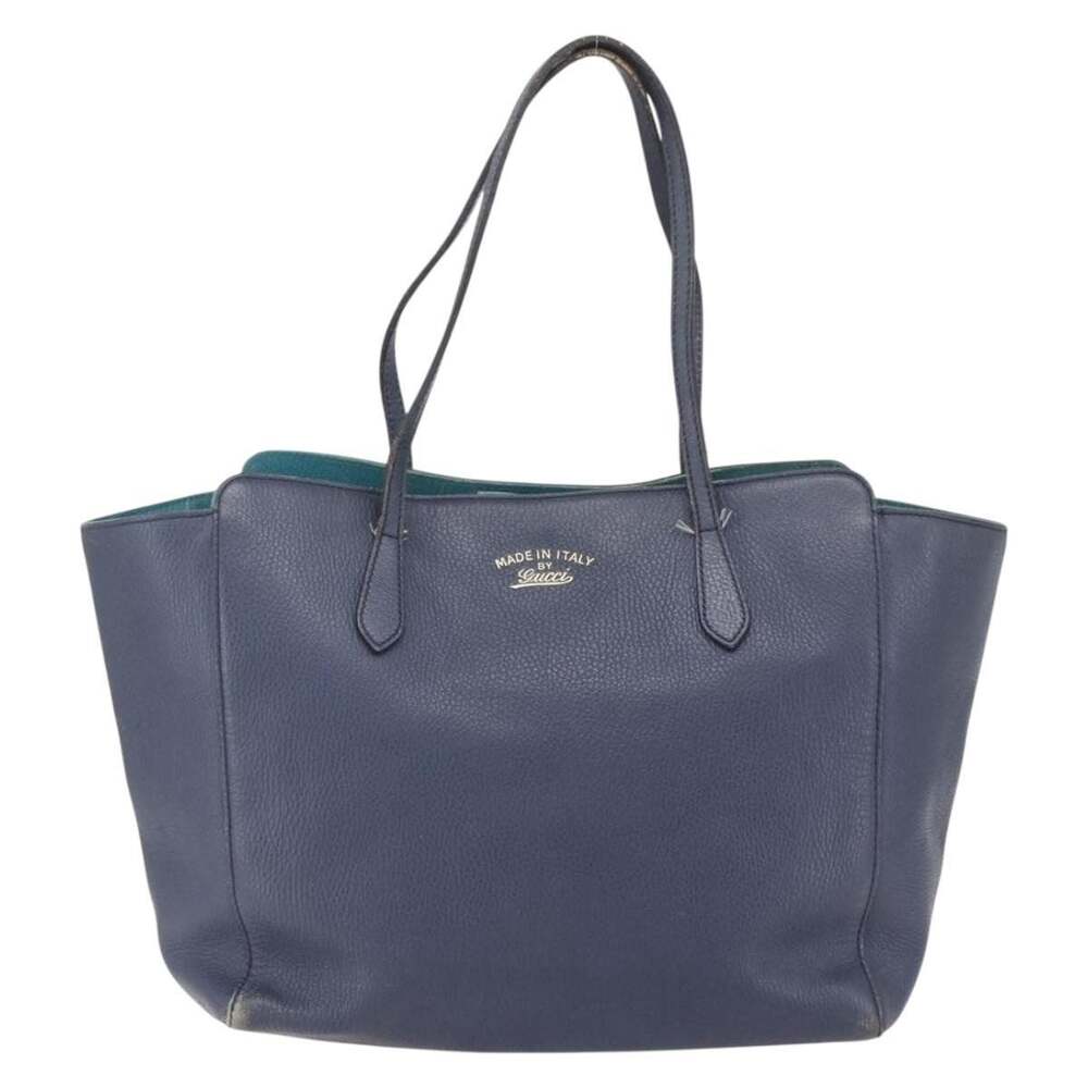 Gucci Leather Tote Bag Navy
